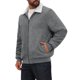 thumbnail image 4 of INSPIRE CHIC Abrigo de Carga de Invierno para Hombre con Solapa y Cremallera Forrado de Felpa Cálido Chaqueta de Pana M Gris, 4 of 5