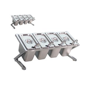 Bothyi - Servidor De Condimentos Refrigerados Con Cuchara, Bandeja Para Servir Refrigerada Con Hielo, Tienda, Restaurante, 47,5X18Cm