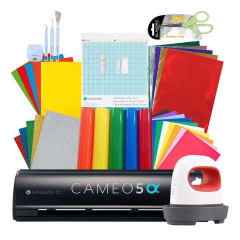 Kit Papelería Silhouette Cameo 5 Alpha Black + Plancha Mini