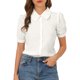 thumbnail image 1 of INSPIRE CHIC Conjunto de Mujer Blusa con Cuello Peter Pan Manga Corta Camisa con Botones al Frente L Blanco, 1 of 8
