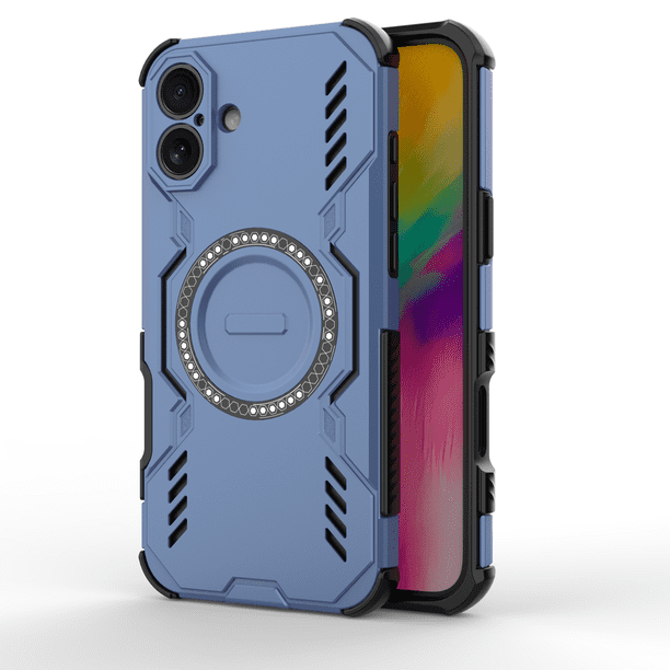 Funda FOXDOCK para iPhone 16 Plus , magnética, resistente a golpes, con soporte, unisex, carga inalámbrica