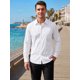 thumbnail image 4 of Camisa de Vestir de Manga Larga para Hombre INSPIRE CHIC con Bolsillo en el Pecho Camisa Casual M Blanca, 4 of 5