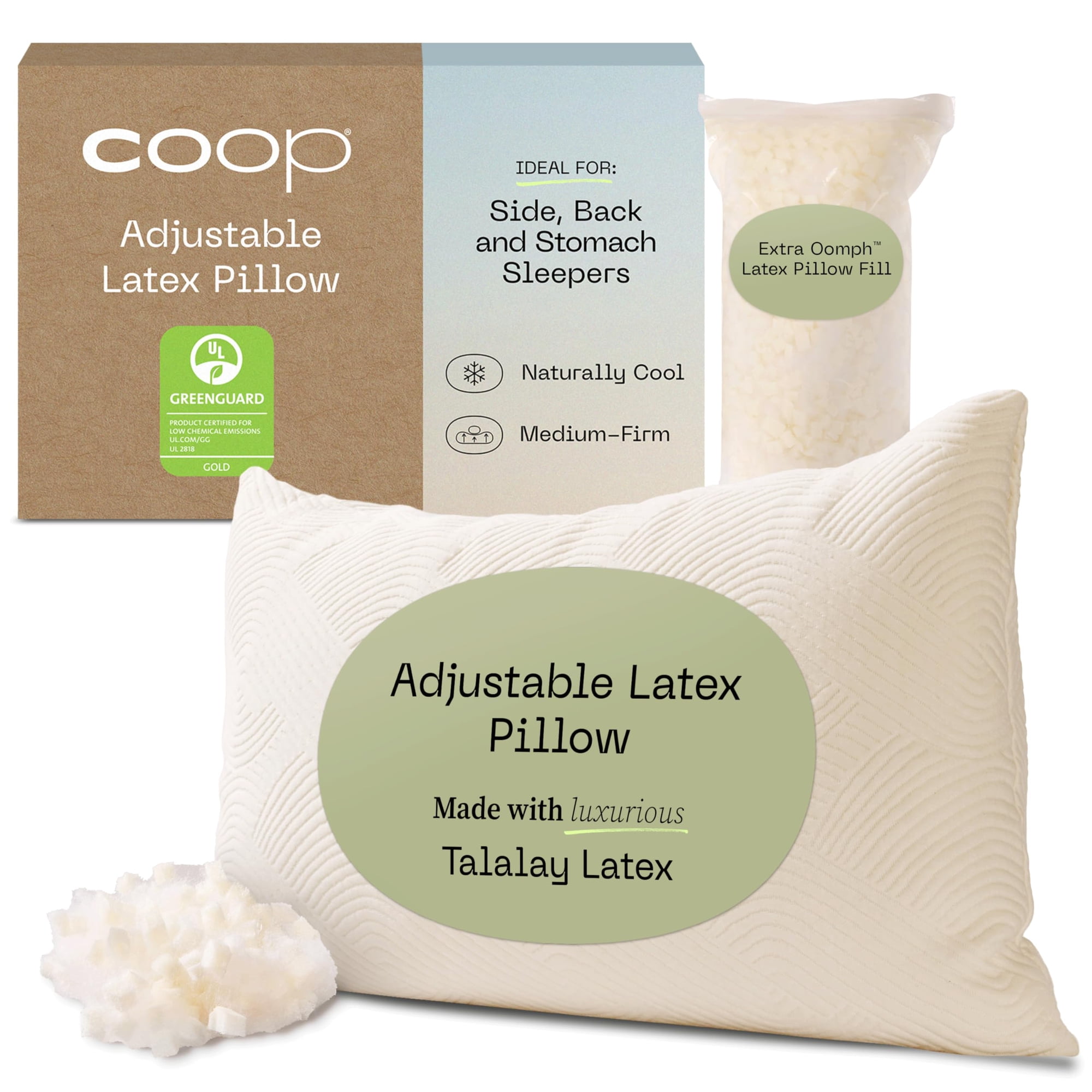 Pillow Coop Home Goods Ajustable De Látex Tamaño Queen