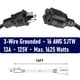 thumbnail image 2 of Campanas con cable de extensión, 15 pies, 16 AWG, 3 clavijas, NEMA 5-15P/R, 2 of 8