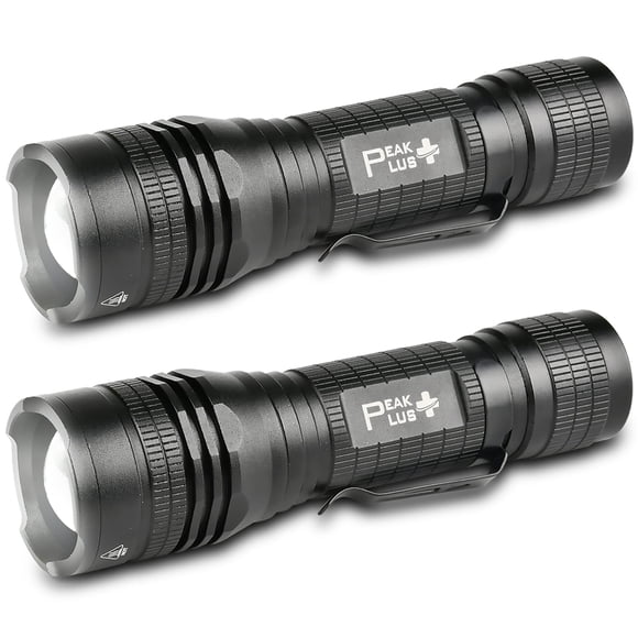 Paquete de 2 linternas tácticas LED PeakPlus PTAC1000