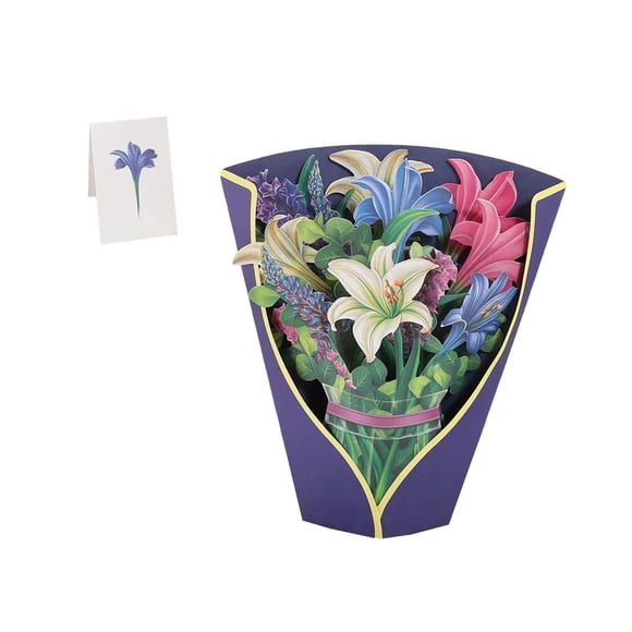 Tarjeta De Felicitación De Ramo Tarjeta De Cumpleaños Para Esposa Tarjeta De Ramo De Flores De Papel Estilo B
