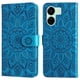 thumbnail image 1 of Funda tipo cartera FOXDOCK para Xiaomi Redmi 13C 5G , diseño girasol en relieve, cuero PU, cierre magnético, soporte y tarjetero, 1 of 5
