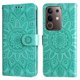 thumbnail image 3 of Funda tipo cartera FOXDOCK para Vivo Y29 4G , diseño girasol en relieve, cuero PU, cierre magnético, soporte y tarjetero, 3 of 5