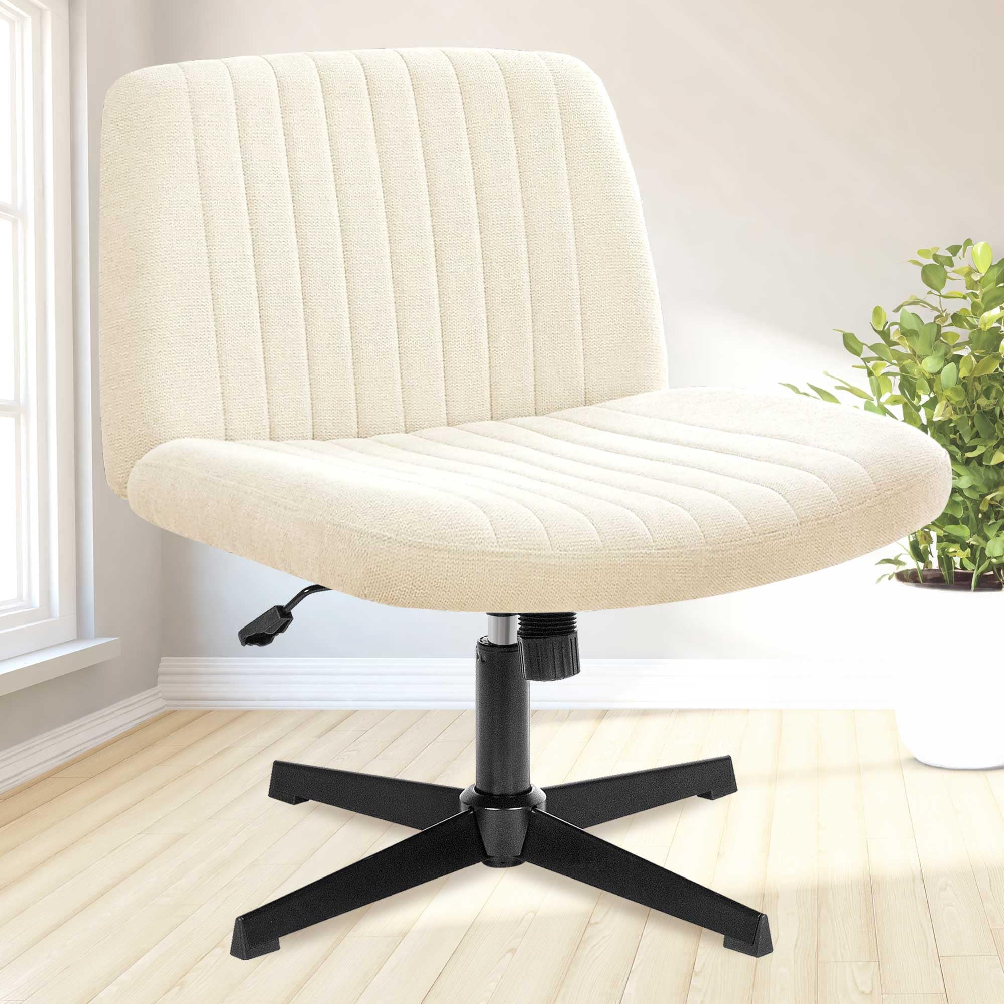 Neo Chair - Silla De Oficina Neo Criss Cross Sin Brazos, Ancha Y Cómoda, De Tela Beige