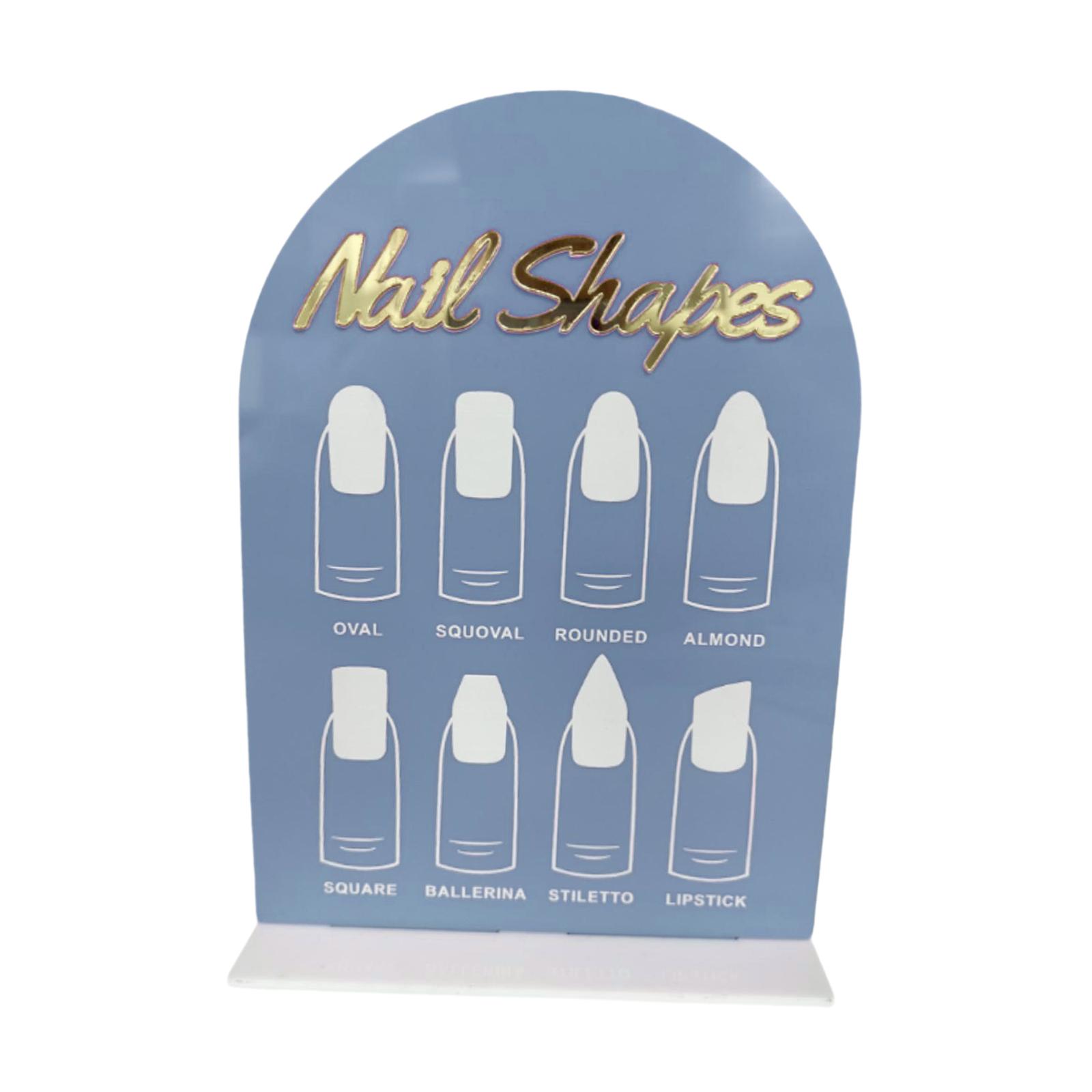 Magideal - Soporte De Exhibición Para Decoración De Uñas, Tablero De Práctica Portátil Para Diseño De Arte De Uñas, Tablero De Exhibición De Esmalte, Exhibición Azul