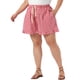 thumbnail image 4 of Agnes Orinda Pantalones Cortos de Boxeador para Mujer Talla Grande Escuela Colegio Pantalones Cortos con Volantes Cintura Elástica Cordón Verano Casual Salón Lindo Corto con Bolsillo 4X Rojo, 4 of 6