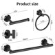thumbnail image 2 of Juego de accesorios de baño Hinmood de acero inoxidable negro, 10 piezas, 2 of 3