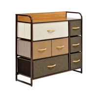 Importclick - Mueble Organizador Cómoda 7 Cajones Café 80X31.5X79 Cm