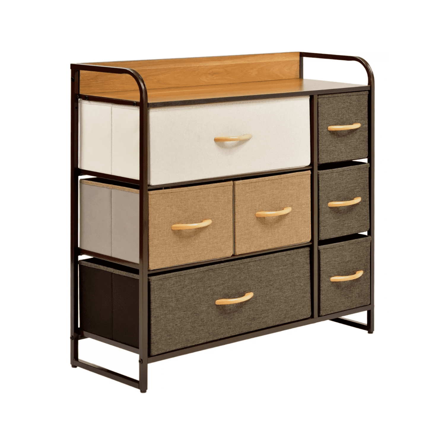 Importclick - Mueble Organizador Cómoda 7 Cajones Café 80x31.5x79 Cm