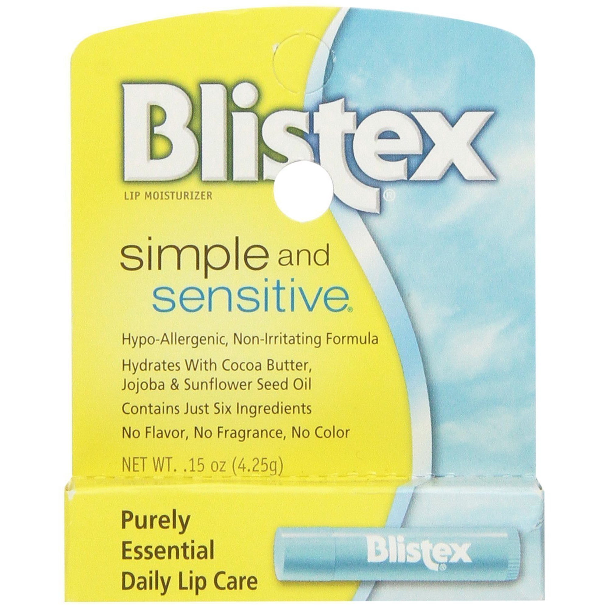 Crema Hidratante Para Labios Blistex Simple And Sensitive, 4,4 Ml (paquete De 5)