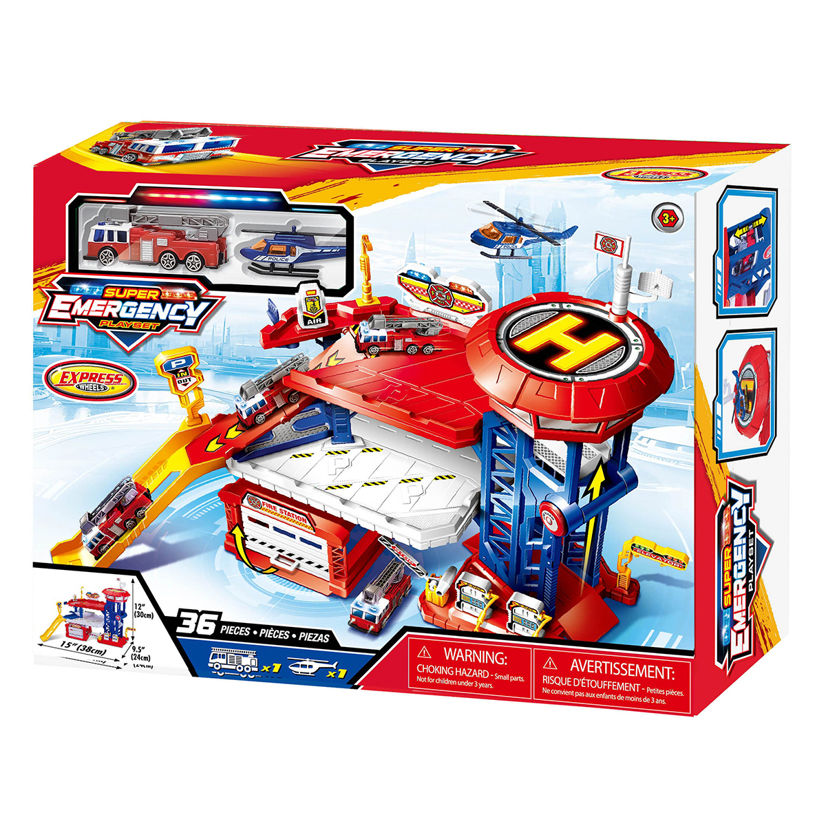 Suntoys - Base De Emergencias 36 Piezas – Playset De Rescate Con Vehículos