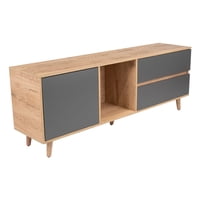 Fm Furniture - Mesa Para Tv 65"" 58,4X158,4X38 Cm Café Claro Y Gris