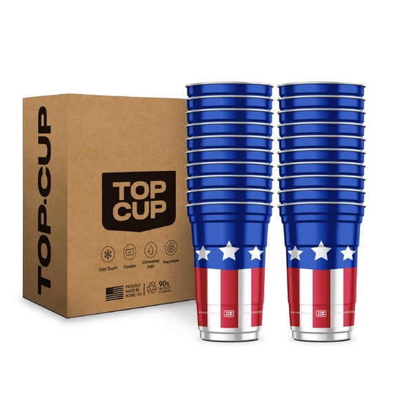 Vasos de aluminio reutilizables Party Cups Top Cup de 20 oz, 20 unidades