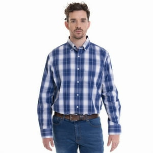 Truval - Camisa Trevira Cuadros Azul