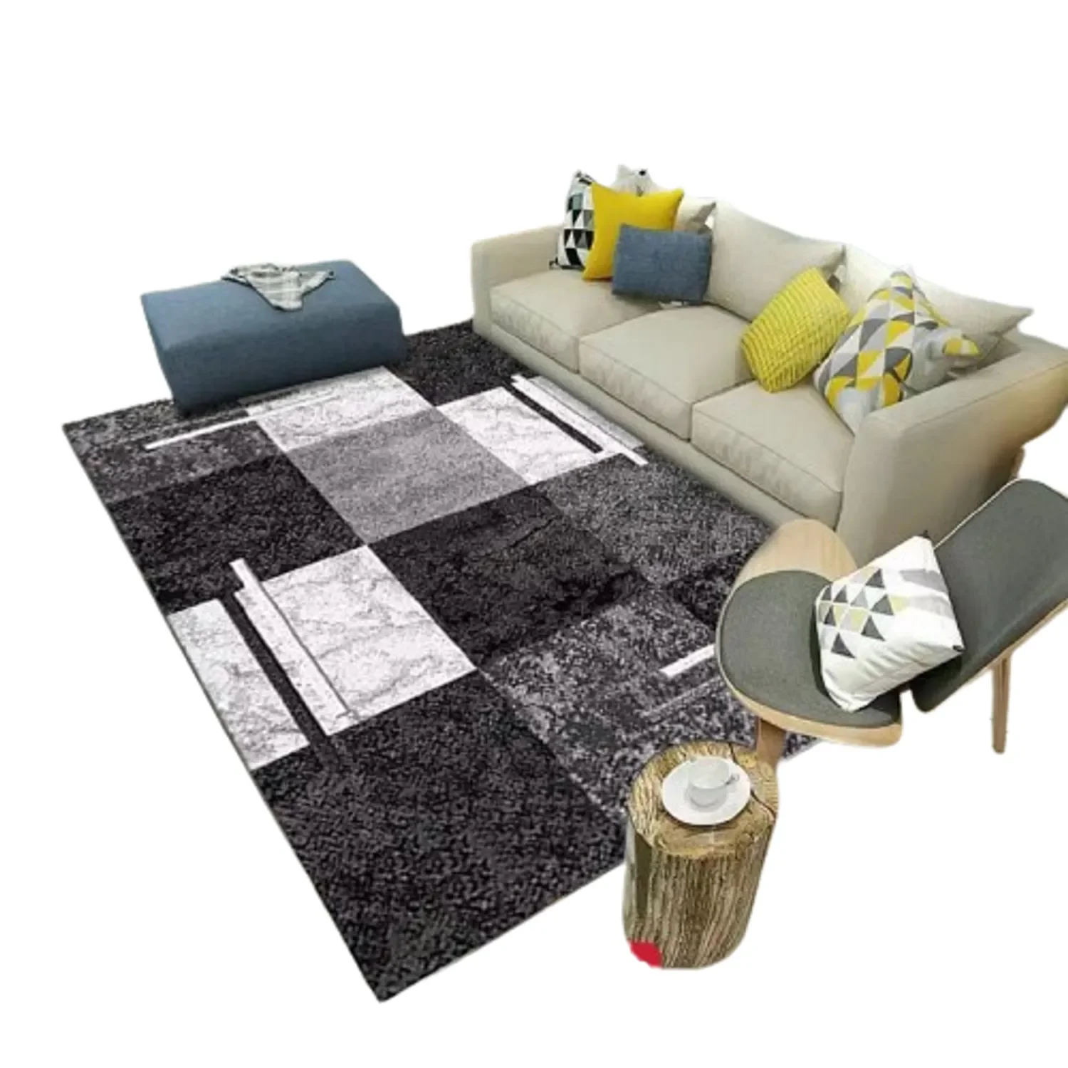 Casadeliacl - Alfombra Pequeña 160x200 Cuadro Gris Wym