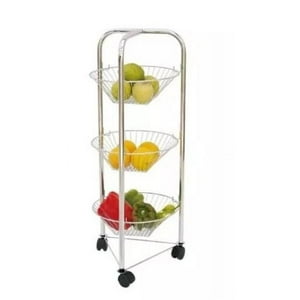 Myg - Organizador De Frutas 3 Niveles Metal Cromado
