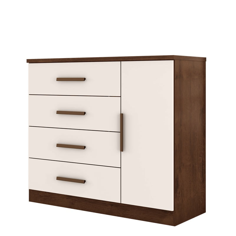 Muebles Diogo - Cómoda Ginebra Color Jaracandá Off White