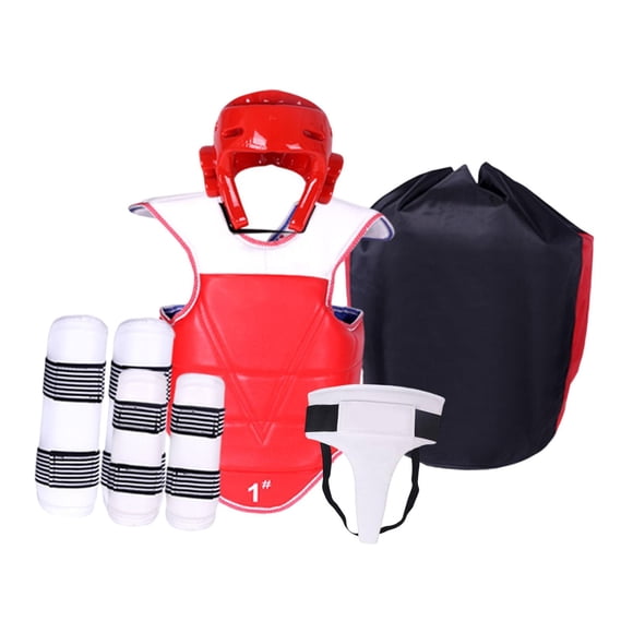 Karate Sparring Gear Set Equipo De Boxeo Engrosado Para Kickboxing Sanda Mma XL Rojo