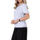 thumbnail image 4 of INSPIRE CHIC Blusa Elegante de Satén para Mujer Casual Elegante Cuello en V Manga Corta Camisa de Trabajo Empresarial XL Azul Claro, 4 of 6