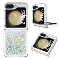Foxdock - Funda Para Sansung Galaxy Z Flip 5 Con Brillo Líquido, Protección Completa Y Soporte De Anillo Giratorio