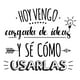 thumbnail image 1 of Frase Deco Hoy Vengo Cargada De Ideas Y Sé Cómo FR-11086, 1 of 3