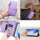 thumbnail image 5 of Funda Billetera Cremallera para Boost Summit 5G 2024 con Porta Tarjetas, Soporte y Correa Morado, 5 of 5