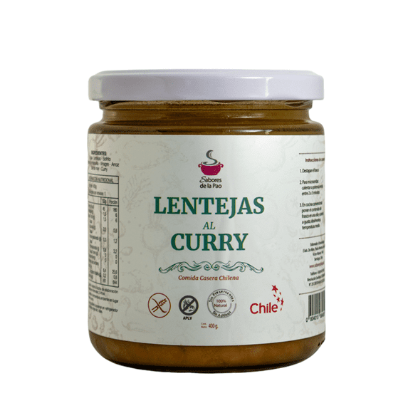 Lentejas al curry sin gluten platos preparados listos para consumir 400g