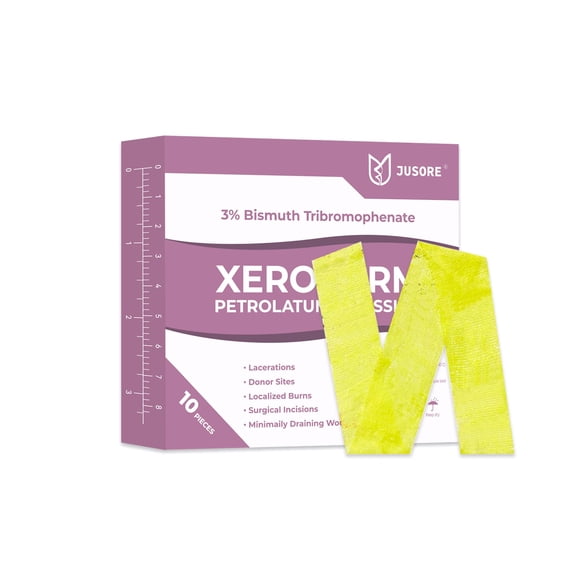 Apósito de petrolato Xeroform JUSORE 1 x 8, 10 piezas para cuidado de heridas
