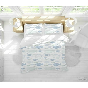 Milsleep - 3D Dibujado A Mano De Peces Sealife Funda Nórdica Juego De Cama Funda Nórdica Fundas De Almohada