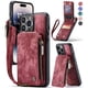 thumbnail image 1 of Wallet Case For IPhone 14/13/12/11 With RFID Blocking Leather Case With Card Holder & Kickstand, Zipper Strap Double Button Flip Shockproof Case, 1 of 3