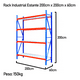 thumbnail image 2 of Pack 2 Estante Metálico Rack 200x200x60cm Sin Pernos 800kg, 2 of 6