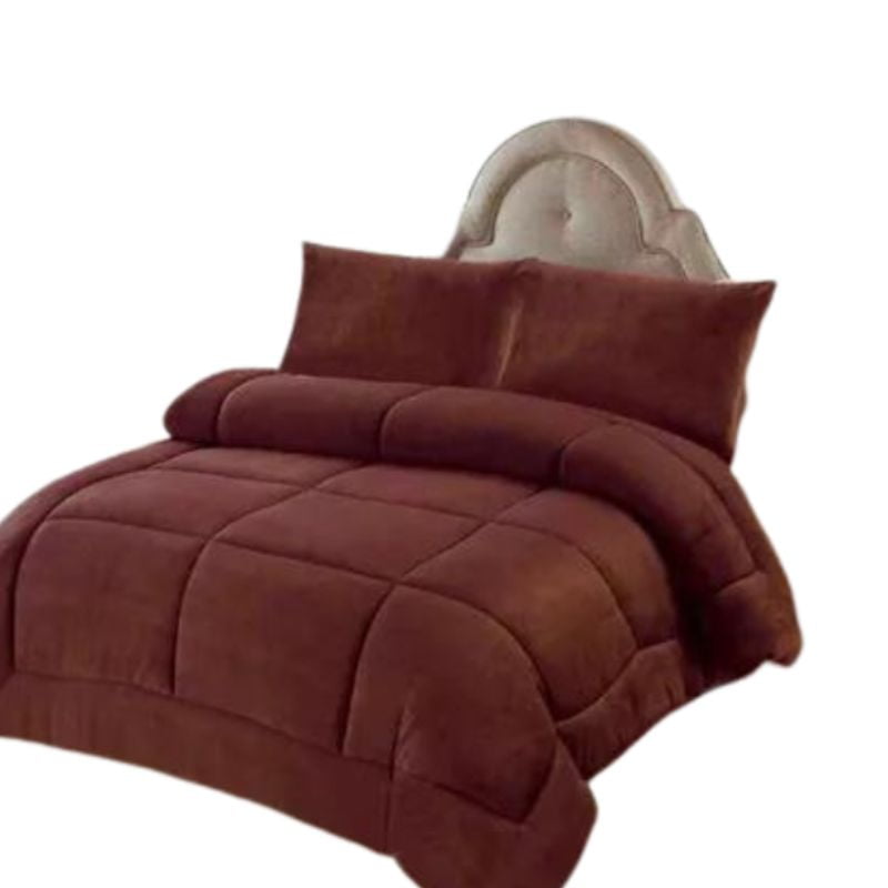 Leon Import - Cobertor Plumón Invierno Chiporro Liso Peludo Cama 2 Plazas