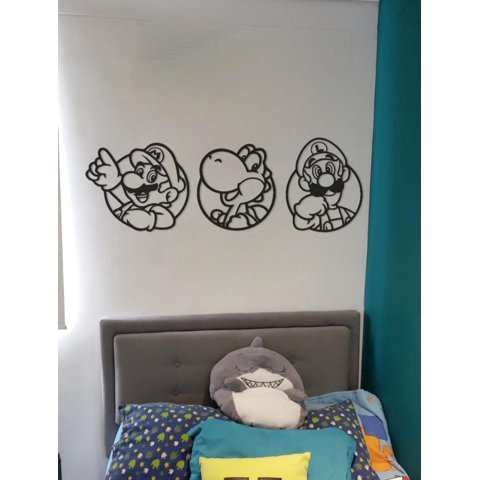 Genérico - Cuadro Decorativo Mario En Madera Mdf 3Mm