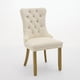 thumbnail image 2 of A&A Furniture, Nikki Collection Modern, High-end Tufted Solid Wood Contemporary Velvet Upholstered Dining Chair with golden Wood Legs Nailhead Trim 2-Pcs Set, Milky White,SW1401MW, 2 of 3