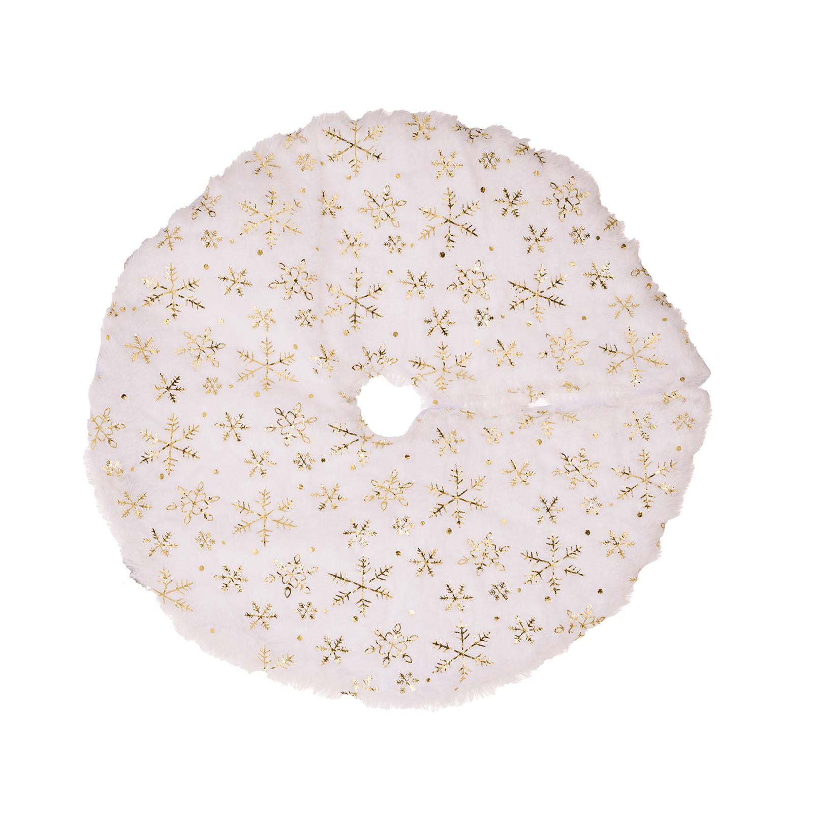 Bothyi - Pequeño Árbol De Navidad Faldas Adornos Alfombra Para Eventos Fiesta Suministros Rústico Aureate Copo De Nieve