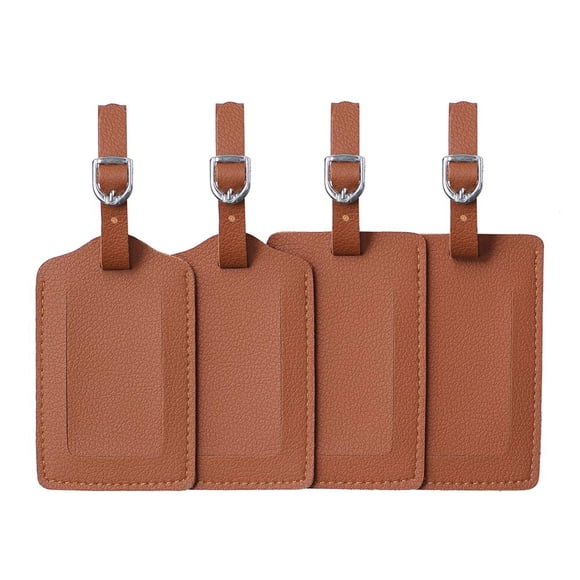 Set De 4 Etiquetas De Equipaje De Cuero Con Porta Nombre