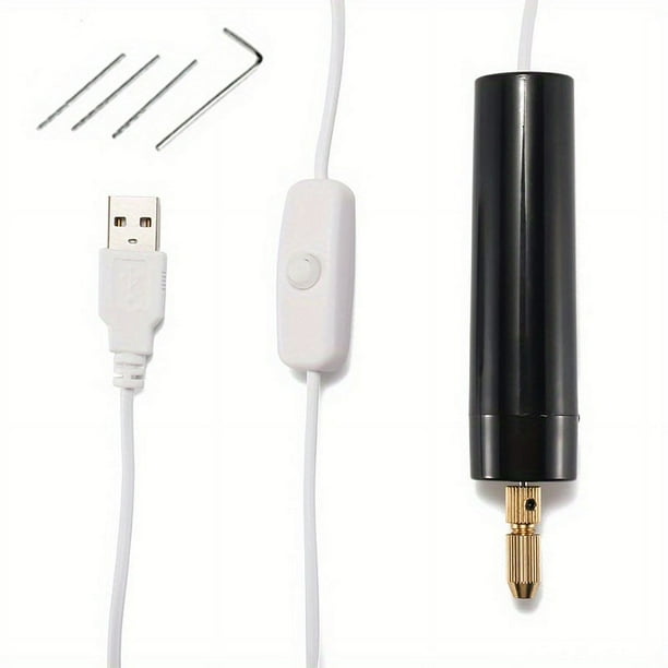Portable Mini Electric Drill with Micro USB Charging - Perfect for DIY Wood Craft and Jewelry Making