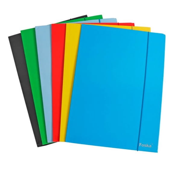 Carpeta Cartón Pastificado 600grs. A4 con Elástico  HF2902A FOSKA
