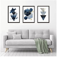 Genérico - Cuadros Decorativos Abstracto Geometrico Pack X 3 Uds 35X50 Cm C/U