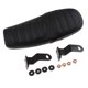 thumbnail image 3 of 63 cm motocicleta cafe racer asiento vintage cojín sillín plano negro, 3 of 5