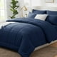 thumbnail image 1 of Juego de edredón CozyLux, color azul marino, tamaño completo, 7 piezas, cama en bolsa, 1 of 7