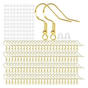Bothyi - 100X Juego De Ganchos Para Pendientes Tapones Para Los Oídos De Anzuelos Para Hacer Joyas Diy Oro