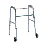 Maxcare - Andador Burrito Aluminio Plegable Con 2 Ruedas Paso A Paso