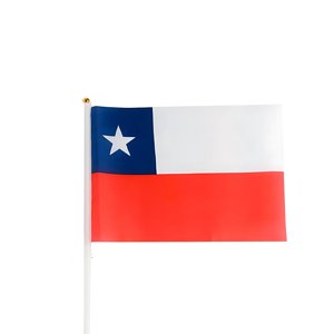 Genérico - Bandera Chilena Con Mástil 30X45Cm Fiestas Patrias
