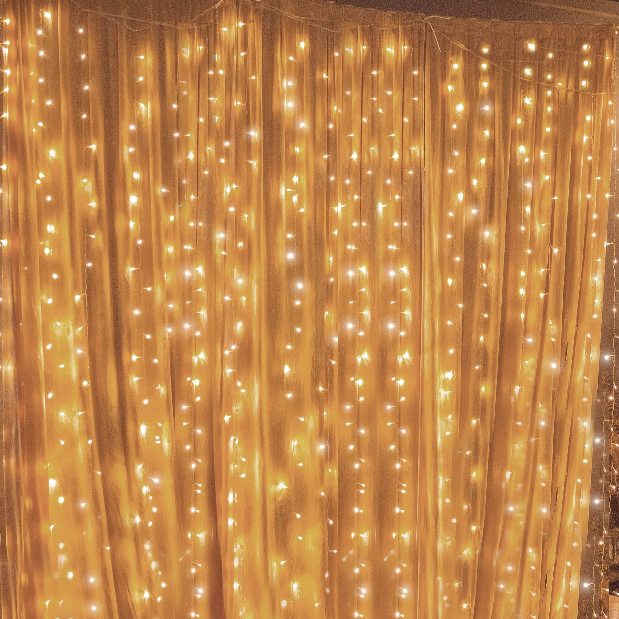 Cadena De Luces Led Para Cortinas Twinkle Star 300, Color Blanco Cálido, 3 X 3 M